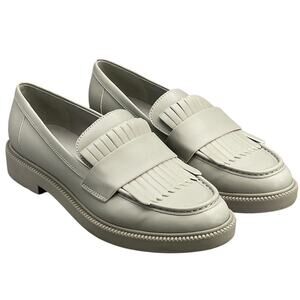 Marc Fisher Calixy Light Gray Fringe Kiltie Slip On Platform Loafer Women 7.5M